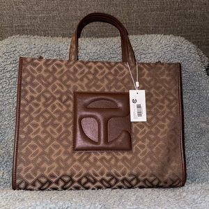 Medium Jacquard Shopper Chocolate Monogram